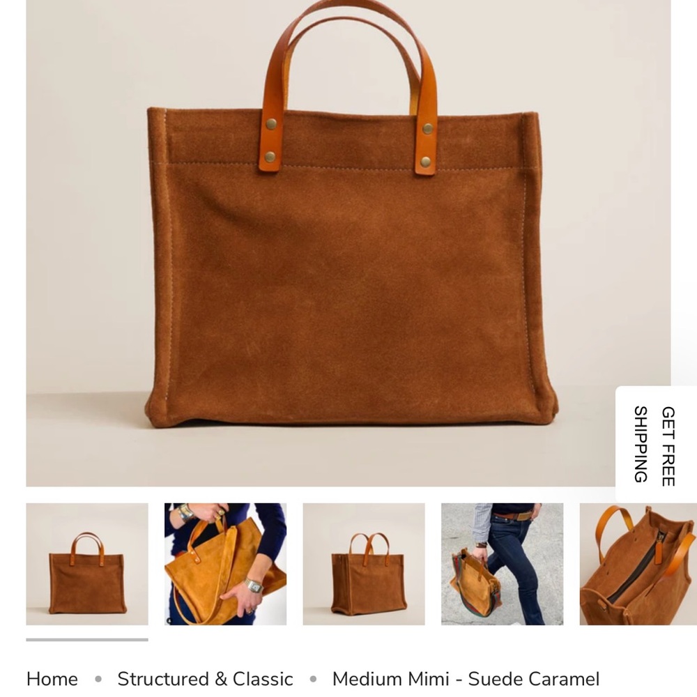 Parker Thatch Mimi Medium in suede caramel - dust bag included - NO STRAP